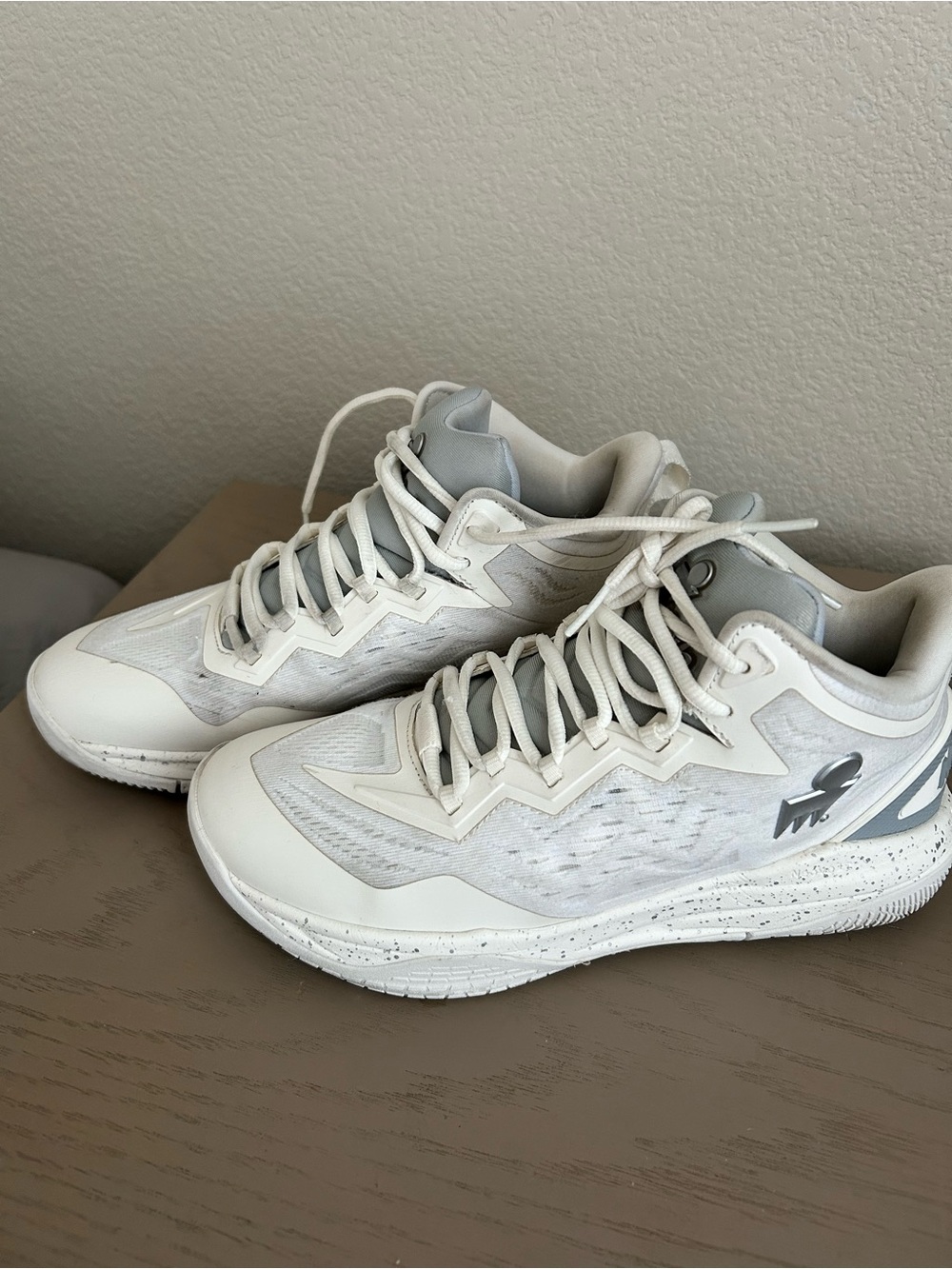 Moolah White Low-Top Sneakers with Light Gray Interior
